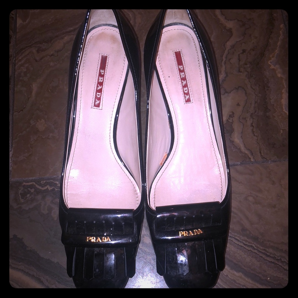 Prada leather loafer